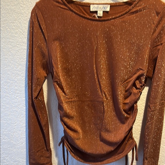 Tops - Women's Sparkling Brown Top